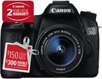 Canon 70D Single Lens Kit $1039 (after Cash Back) + $200 Store Credit @ The Good Guys