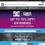 DC Shoes Click Frenzy to to 70% off + an Additional 10% off with Coupon EXTRA10