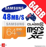 Samsung EVO MicroSD 64GB $24.95 (HK Stock) / $26.95 (AU Stock) Delivered @ [ShoppingSquare]