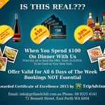 Spend $100+, Get $50 Voucher + Btl Wine + 50% off Drinks @ Grill and Chill Indian (East Perth WA)