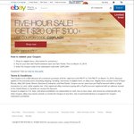 eBay 20 USD off for USD 100 or More in Select Categories, Works on eBay Au