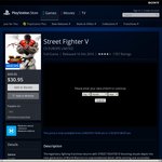 PS4 Street Fighter V $30.95, Deluxe Edition $47.95, PSN Digital Store