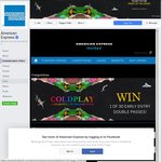 Win 1 of 30 Double Passes to See Coldplay (Valued at $599.80ea) from American Express (Card Holders Only)