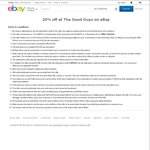 eBay 20% for The Good Guys using Code: C20TGG
