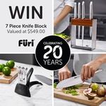 Win a 7-Piece Furi Pro Stainless Steel Knife Block Set Worth $549 from McPherson's Housewares