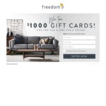 Win Two $1,000 Gift Cards from Freedom Australia