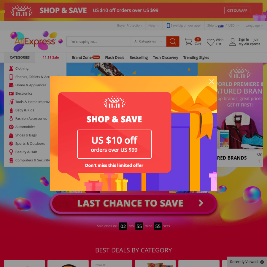 us-10-off-of-us-99-order-via-app-aliexpress-ozbargain