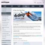 [VIC] Mt Hotham / Falls Creek - 4 Day Any Day Snowboarding/Skiing Lift Pass - from $369