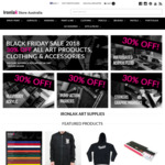 Black Friday / Cyber Monday 30% off All Art Supplies, Clothing & Accessories $7.65 Metro Shipping (Free over $60) @ Ironlak