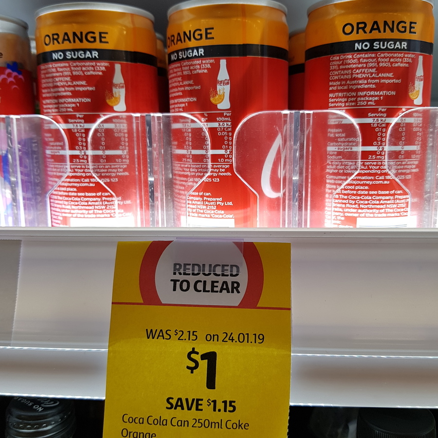 [nsw] Coca Cola No Sugar Orange 250ml Can $1 @ Coles, Chatswood 