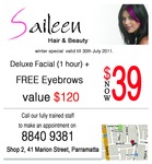 Deluxe Facial (1 Hour) + FREE Eyebrows for  $39. Parramatta (NSW)