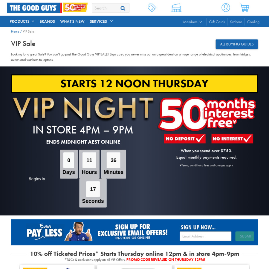 The Good Guys VIP Night 10 off Storewide, 20 off Aircon, 15 off