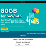 3 Months off Plan Fees on The $39 & $79 Per Month 12-Month SIM Only Plans @ Optus