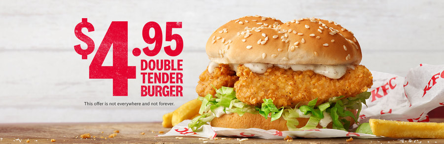 Double Tender Burger $4.95 @ KFC - OzBargain