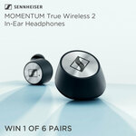 Win 1 of 6 Pairs of Sennheiser Momentum True Wireless II In-Ear Headphones Worth $499 from JB Hi-Fi