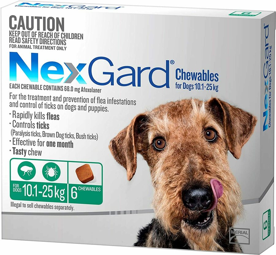 Nexgard, Flea & Tick Monthly Chew, Dog, 4.110kg 6pk 59.99, 10.125kg