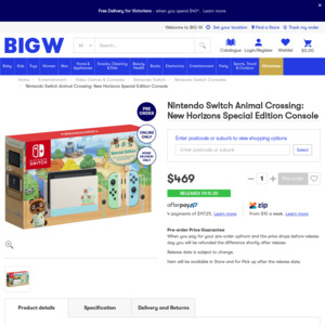 big w animal crossing switch console