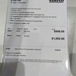 [QLD] iPad Air 4th Gen, 10.9-Inch - 64GB $849, 256GB $1069.99 @ Costco Bundamba (Membership Required)