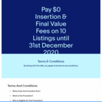 Pay $0 Insertion & Final Value Fees on 10 Listings @ eBay