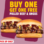 2 Grill Masters Pulled Beef & Angus Burgers for $10.60 (Normally $21.20) @ Hungry Jack's (App Voucher Required - Single Use)