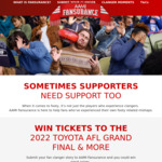 Win a Trip for 2 to The 2022 Toyota AFL Grand Final Worth $15,400 or 1 of 100 $100 Prepaid Mastercards from AAMI