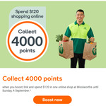 4,000 Everyday Rewards Points with $120 Online Spend @ Woolworths