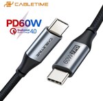 Cable Time 1m PVC 60W PD USB-C Cable $2.40 Delivered @ Cable Time Official Store AliExpress