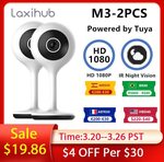 Laxihub M3 2MP 1080p Tuya WiFi Indoor Camera 2pcs US$21.99 (~A$32.97), 4pcs US$36.90 (~A$55.33) Delivered @ Laxihub AliExpress