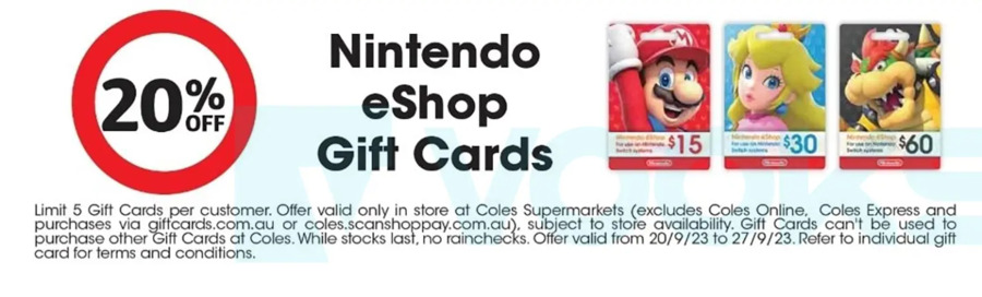 Nintendo eshop deals australia gift card