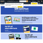 Gift Cards: $10 Promo Credit on $200 Amazon, 10% off Uber, $20 Promo Credit on $200 Supercheap, BCF, rebel & Macpac @ Amazon AU