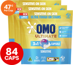 OMO Ultimate 3-in-1 Sensitive Front & Top Loader Laundry Detergent Capsules 84pk (3 x 28) $23.40 + Delivery ($0 OnePass) @ Catch