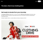 Donate Clothing - Collected & Delivered to Red Cross for Free (Saturday 18 October 2025) @ Uber (Booking via App Required)