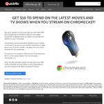 $10 Quickflix Credit for Streaming First Title on Chromecast (Can Stack with 1 Month Free Trial)