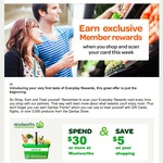 $5 off $30+ Spend @ Woolworths In-Store - New Everyday Rewards Members (+ Cash For Christmas)