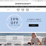 Sportscraft 20% off Full Priced Items + Free Delivery until Sunday