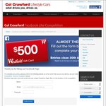 Win a $500 Westfield Gift Card from Col Crawford Lifestyle Cars