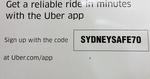 $20 off First Ride with Uber in Sydney