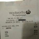 Chicken Chippies Cooked for $3.50 Woolworths Town Hall NSW