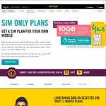 Optus Online Only Offer. $40 Per Month. 10 Gig Data. Up to 300 Min International Talk to Selected Countries Plus EPL. 12mths