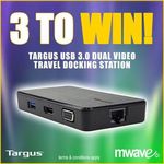 Win 1 of 3 Targus USB 3.0 Dual Video Travel Docking Stations Worth $149.95 from Mwave