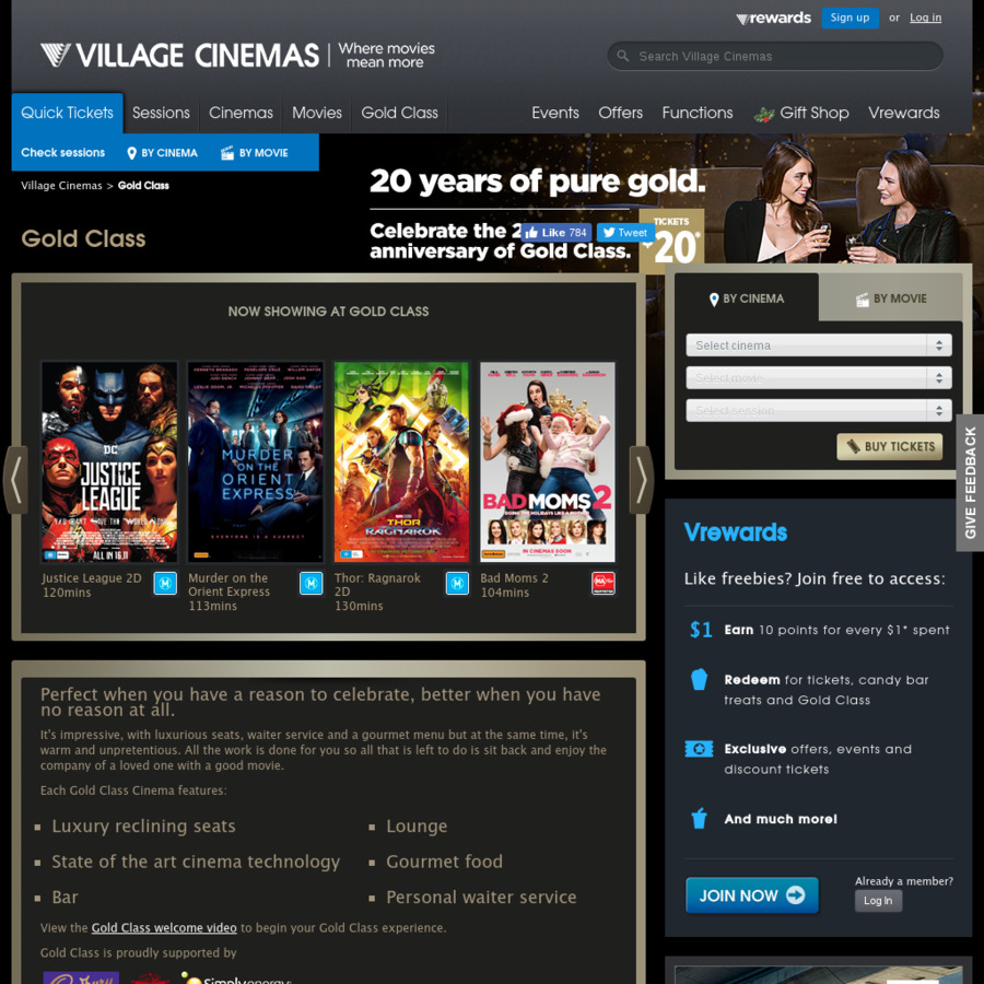 Village Cinemas $20 Gold Class Ticket (Normally $32$42 According to