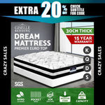 Queen King Single Double Mattress Size Bed Pocket Spring Foam Firm Support 30CM from $113.60 @ Ozplaza.living eBay