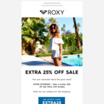 25% off Sale Products (with $50 Min Spend) + Free Shipping @ Roxy & Quiksilver