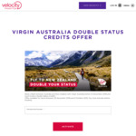 Earn Double Status Credit on Flights between Australia and New Zealand on Virgin Australia