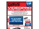 Videopro - Store Cost + $1 Sale Instore on Easter Saturday (QLD)