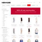 Extra 50% off Sale Items (Prices as Marked Online) @ Sussan