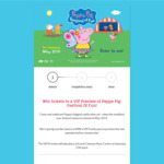 Win 1 of 832 Family Tickets to a VIP Preview of Peppa Pig: Festival of Fun in NSW, SA, VIC, TAS, QLD or WA from Vicinity Centres