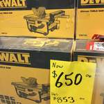 DeWALT 254mm 1850W Table Saw 650 Was 853 Bunnings OzBargain