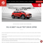 Test Drive a MG HS and Get $200 if You Purchase a Similar Competitor's SUV