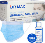 Dr Max 3 Ply Surgical Masks 50 Pack $30 + Free Small Hand Sanitiser + Free Shipping Aus Wide @ Vital Pharmacy Supplies